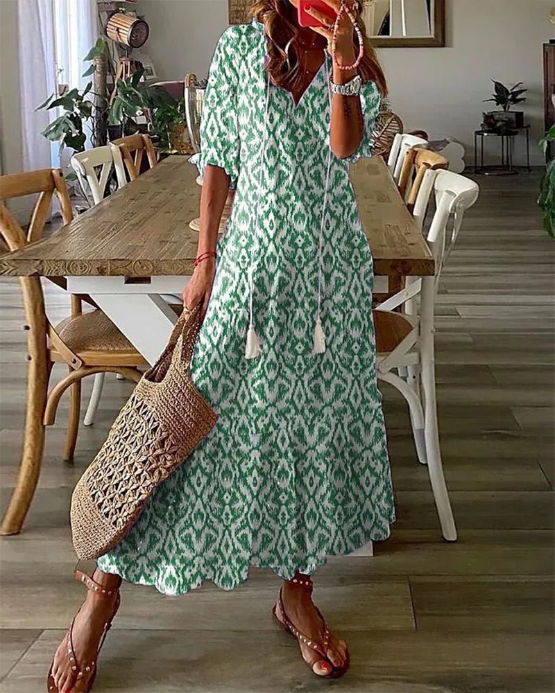 Luna | Bezwysiłkowa Sukienka Boho z Korzystnym Fasonem