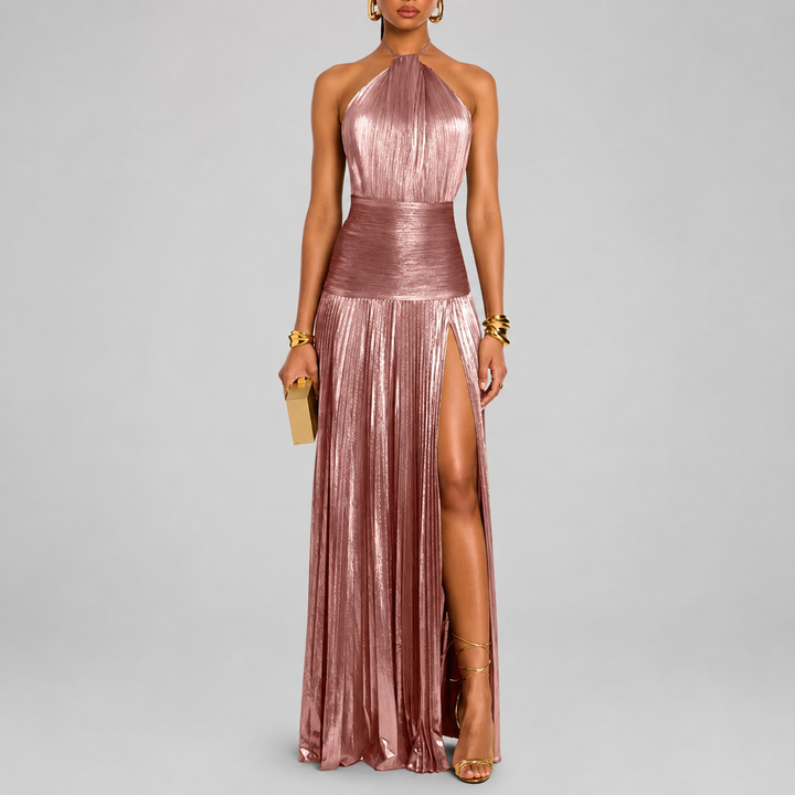 Éléa | Elegancka, plisowana sukienka maxi