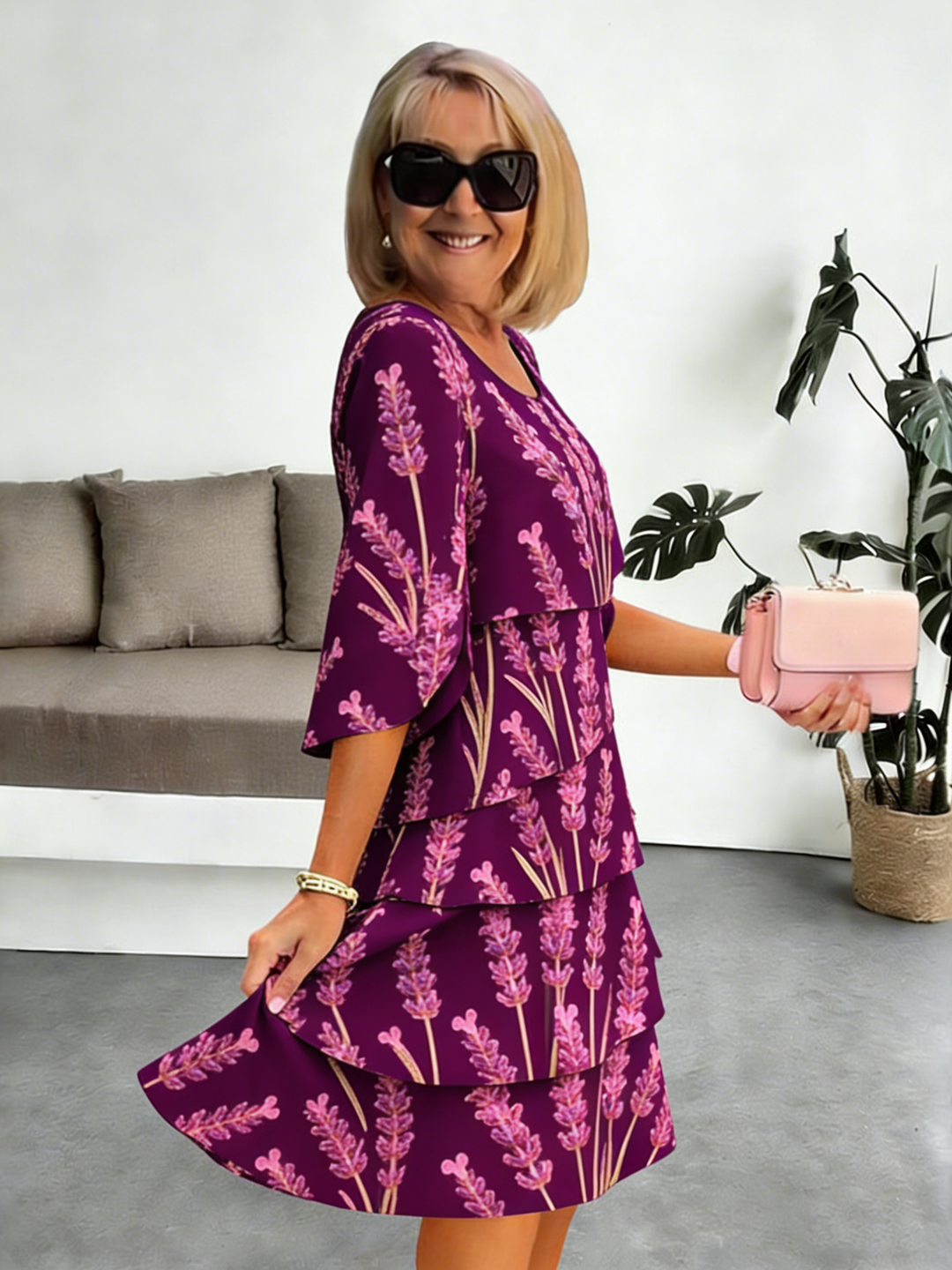 Delphine | Elegancka Sukienka Chiffonowa z Faldami