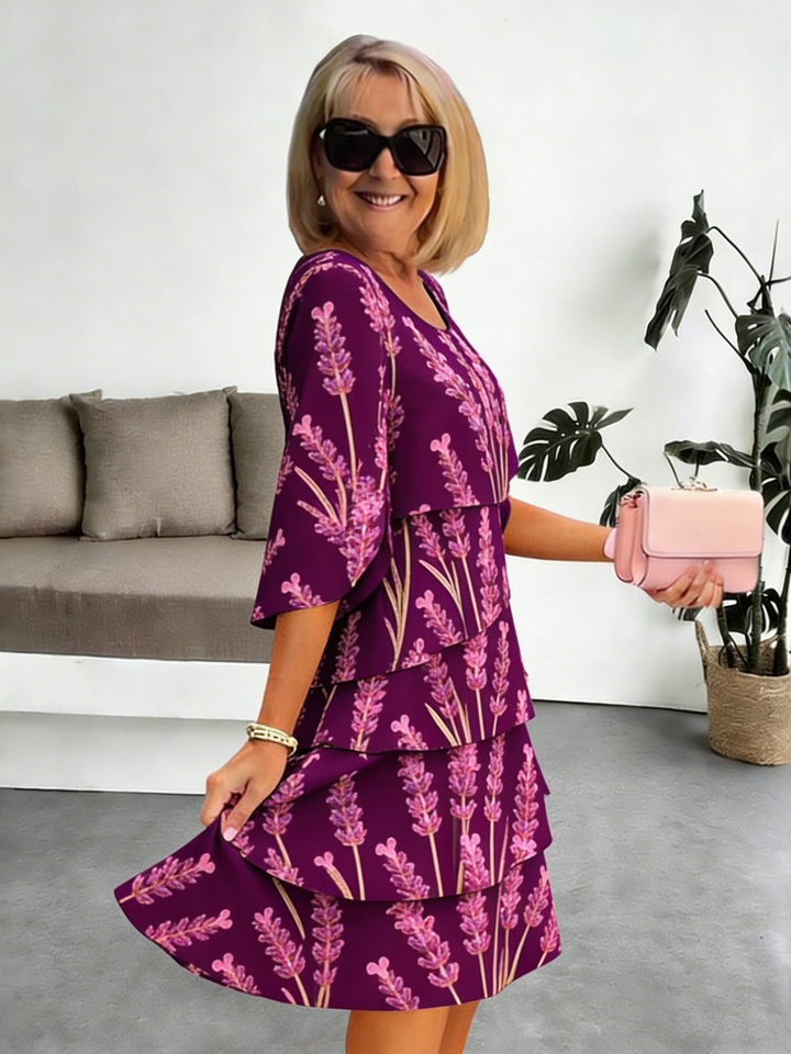 Delphine | Elegancka Sukienka Chiffonowa z Faldami