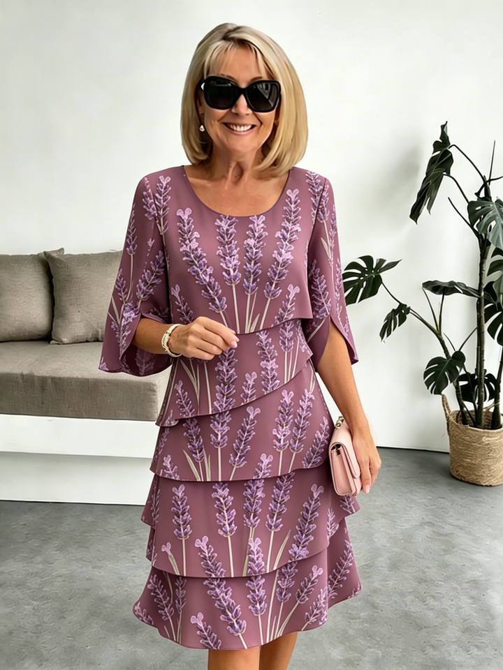Delphine | Elegancka Sukienka Chiffonowa z Faldami