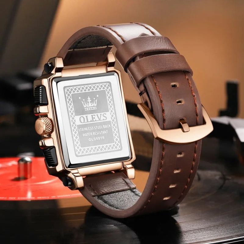 Zegarek Chronograf z Kwadratową Tarcza