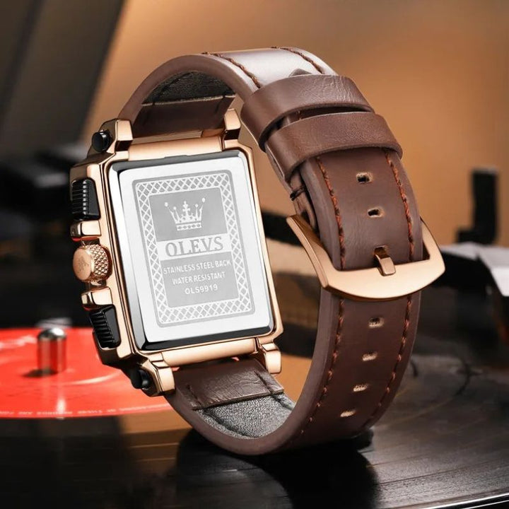 Zegarek Chronograf z Kwadratową Tarcza