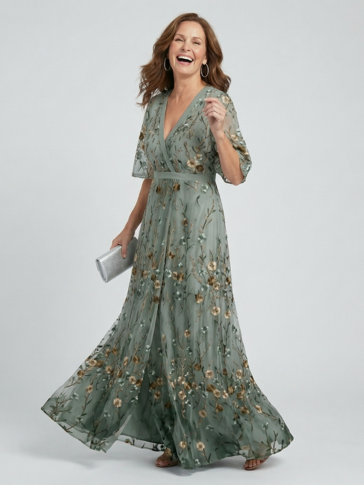 Aneta | Sukienka Maxi Halter w Kwiaty