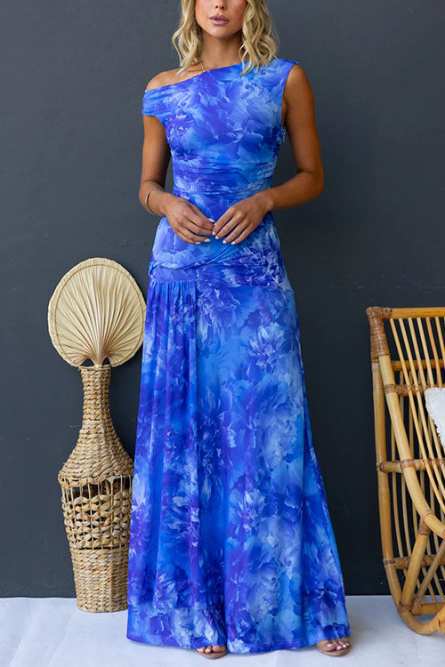 Diana | Elegancka Maxi Sukienka w Druk