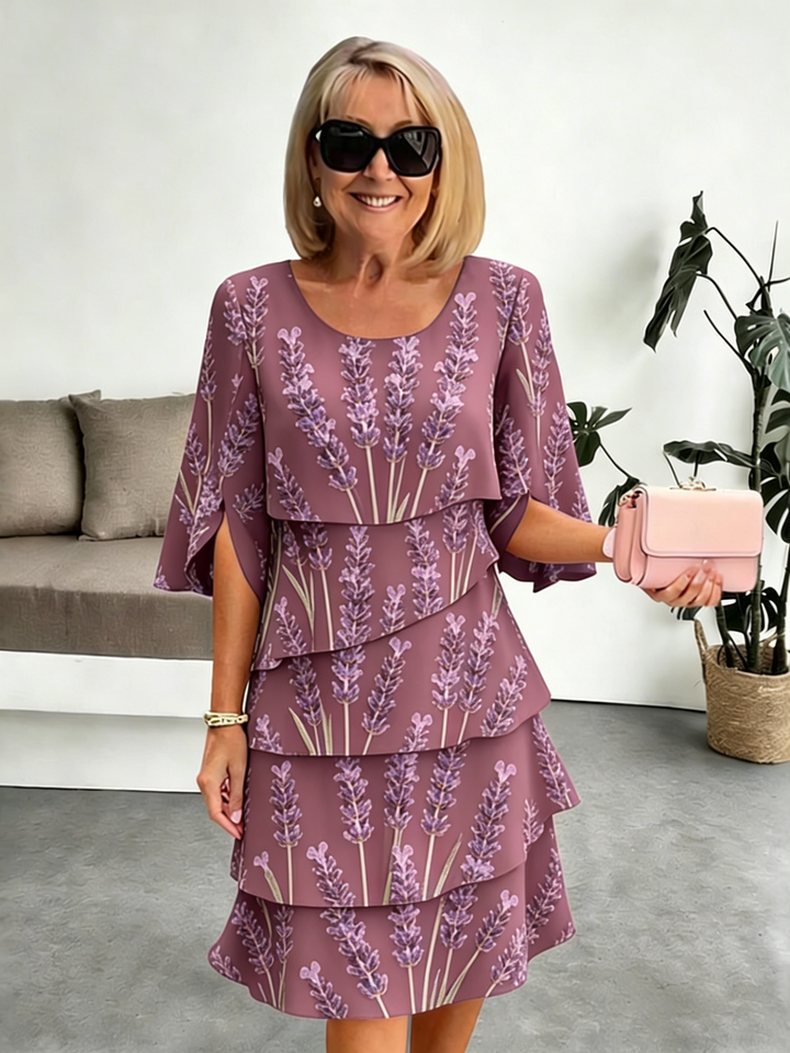 Delphine | Elegancka Sukienka Chiffonowa z Faldami