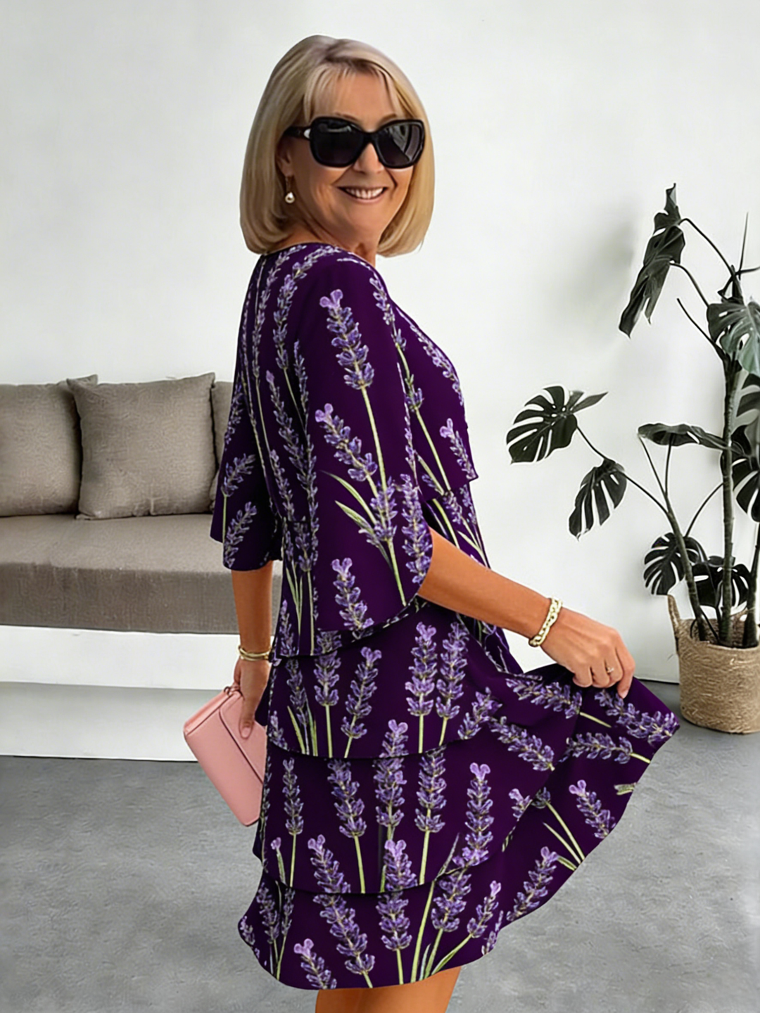 Delphine | Elegancka Sukienka Chiffonowa z Faldami