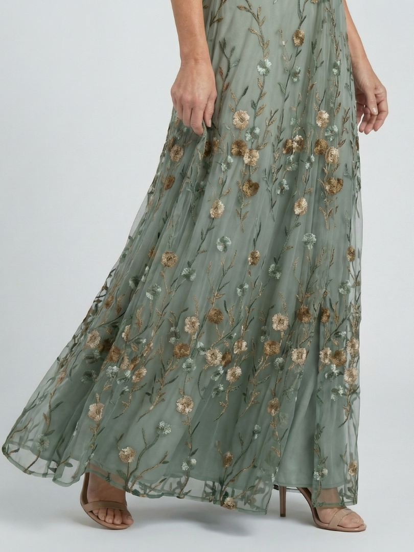 Aneta | Sukienka Maxi Halter w Kwiaty