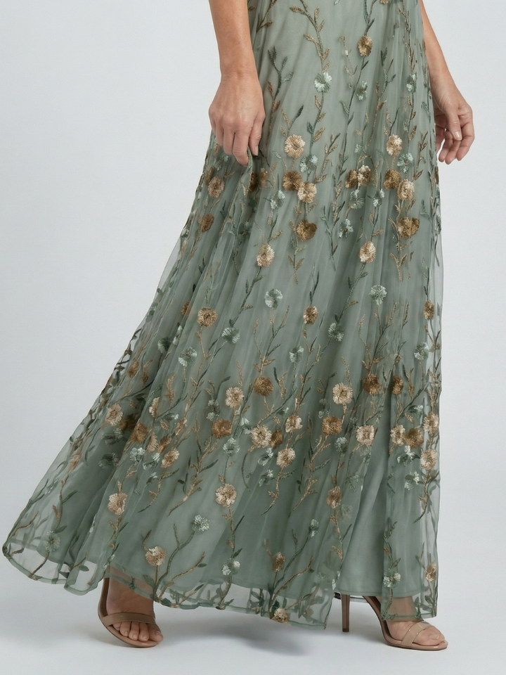 Aneta | Sukienka Maxi Halter w Kwiaty