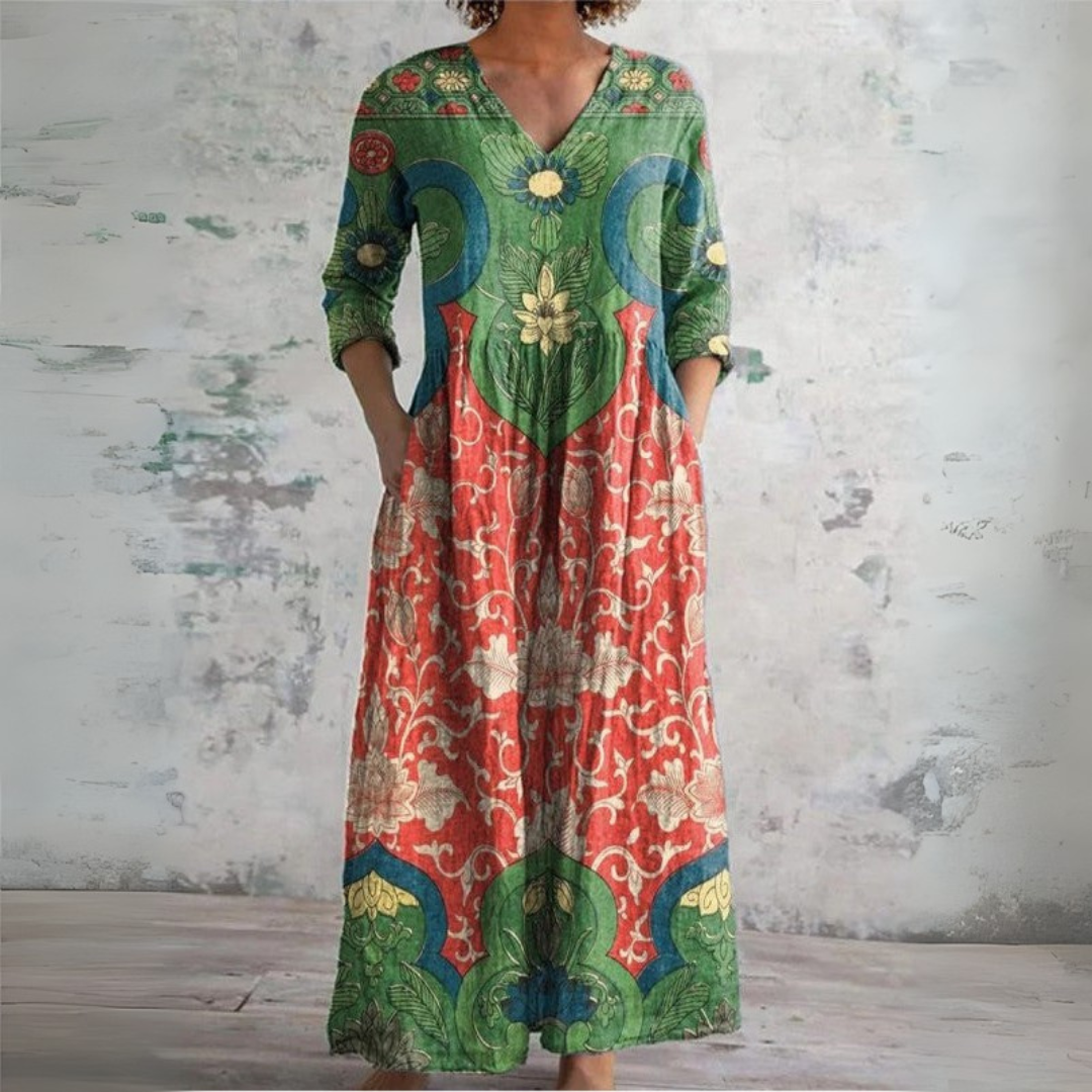 Judith | Vintage Kwiatowa Sukienka Maxi