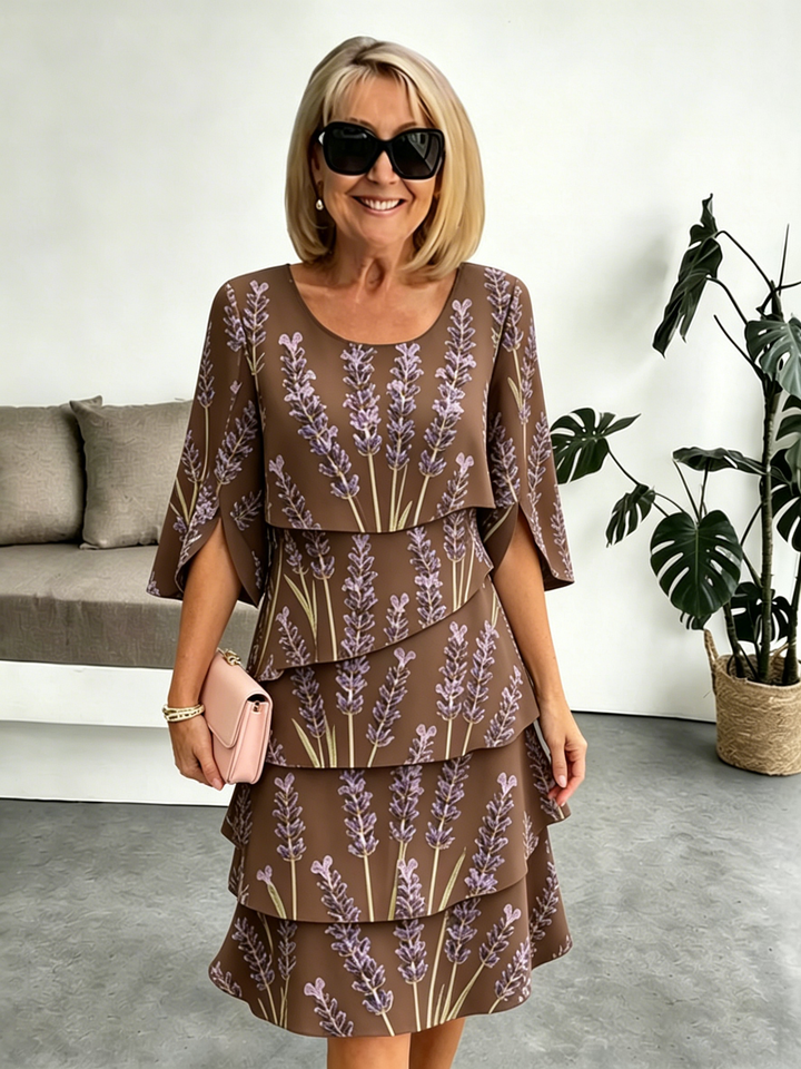 Delphine | Elegancka Sukienka Chiffonowa z Faldami