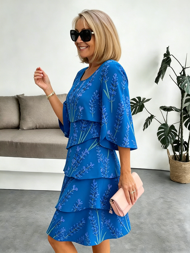 Delphine | Elegancka Sukienka Chiffonowa z Faldami