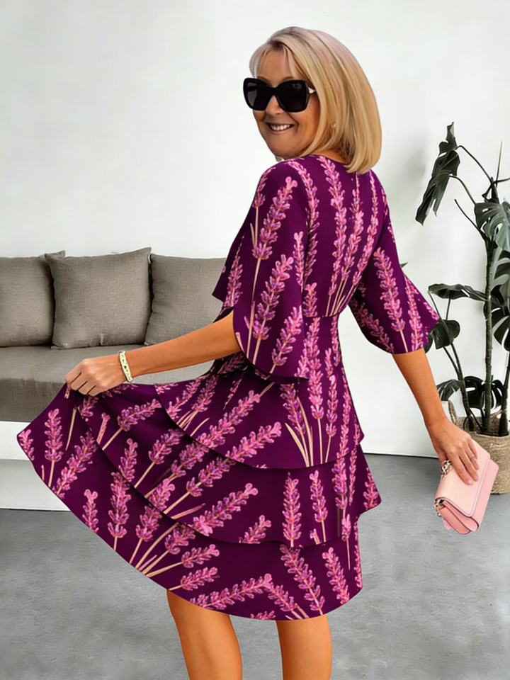 Delphine | Elegancka Sukienka Chiffonowa z Faldami