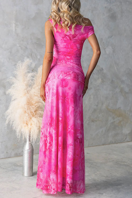 Diana | Elegancka Maxi Sukienka w Druk