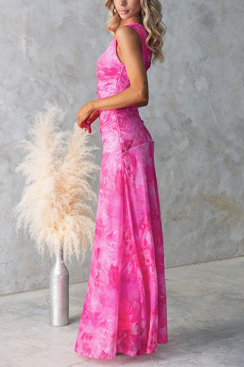 Diana | Elegancka Maxi Sukienka w Druk