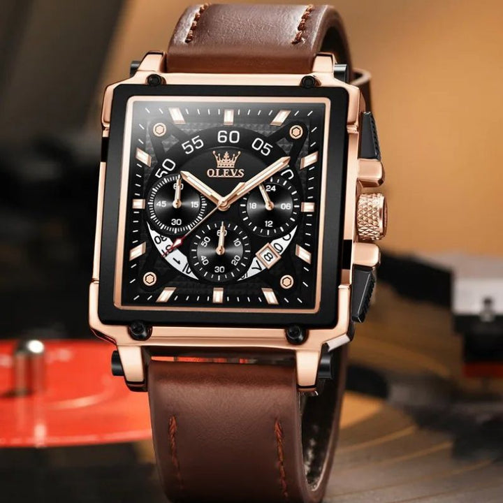 Zegarek Chronograf z Kwadratową Tarcza