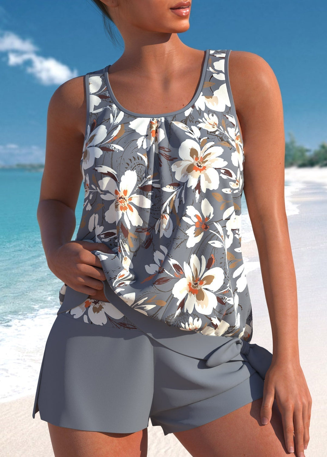 Helena™ | Stylowy zestaw tankini z kwiatowym wzorem dla kobiet