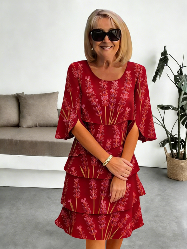 Delphine | Elegancka Sukienka Chiffonowa z Faldami