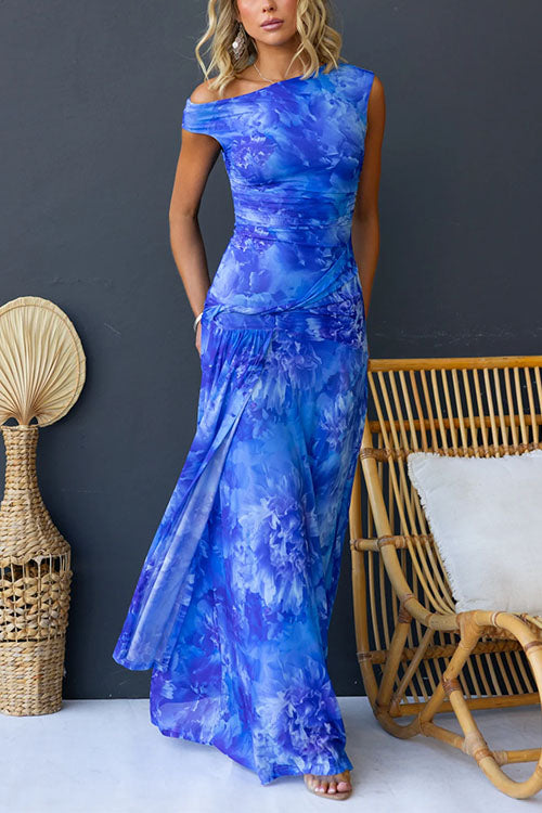 Diana | Elegancka Maxi Sukienka w Druk