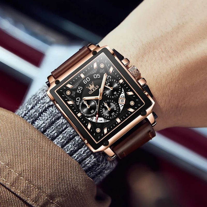 Zegarek Chronograf z Kwadratową Tarcza
