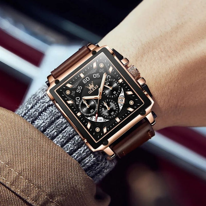 Zegarek Chronograf z Kwadratową Tarcza