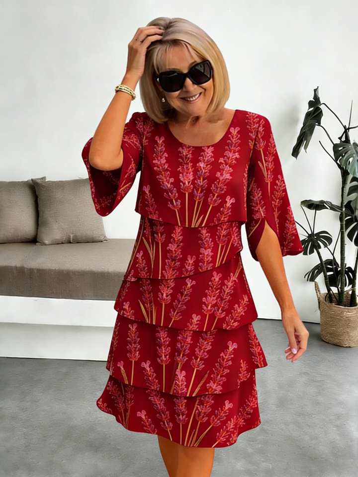 Delphine | Elegancka Sukienka Chiffonowa z Faldami