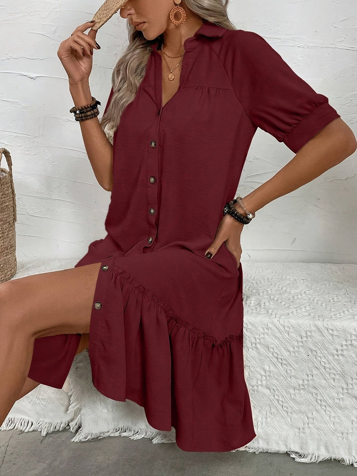 Maevelle | Sukienka Boho Midi z Guzikami