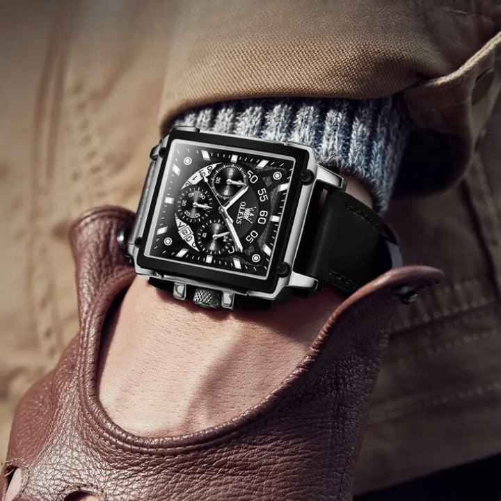 Zegarek Chronograf z Kwadratową Tarcza