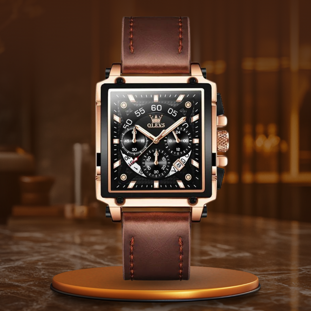Zegarek Chronograf z Kwadratową Tarcza