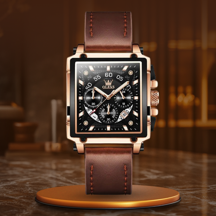 Zegarek Chronograf z Kwadratową Tarcza