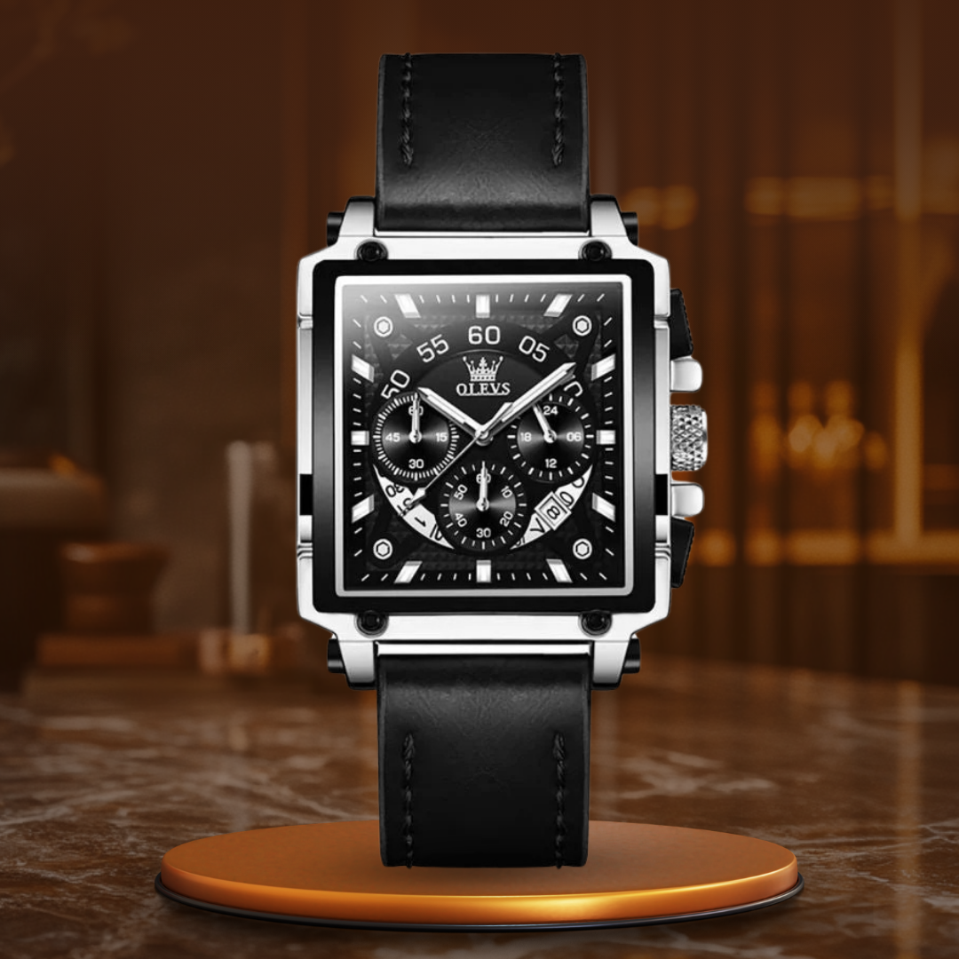 Zegarek Chronograf z Kwadratową Tarcza