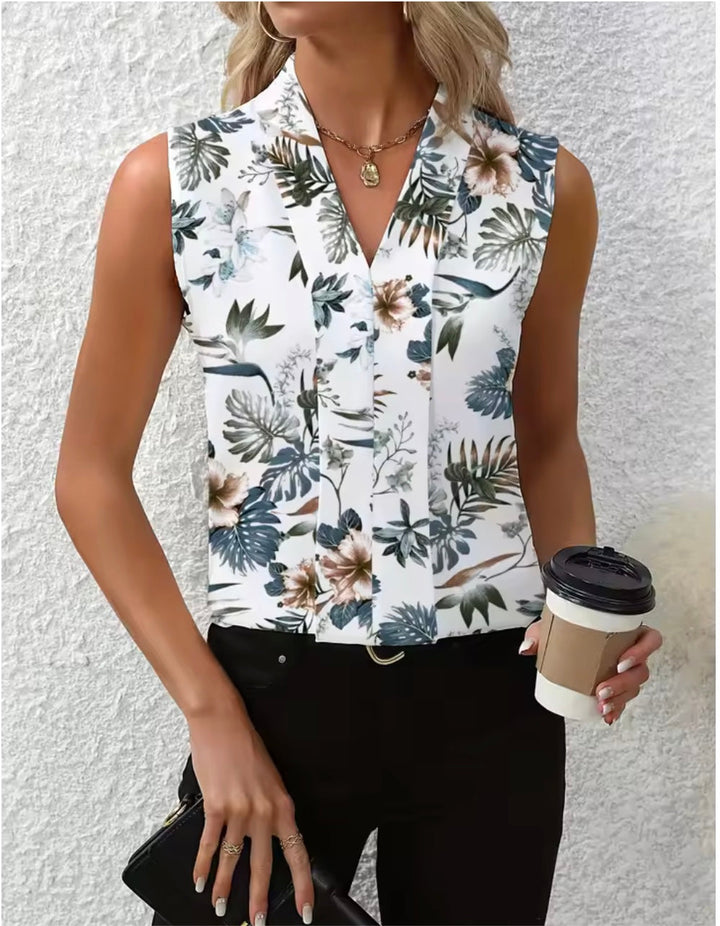 Nicole | Bluzka Casual z Dekoltem w Serek