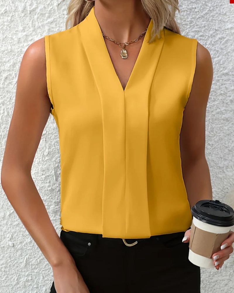 Nicole | Bluzka Casual z Dekoltem w Serek