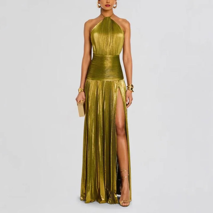 Éléa | Elegancka, plisowana sukienka maxi