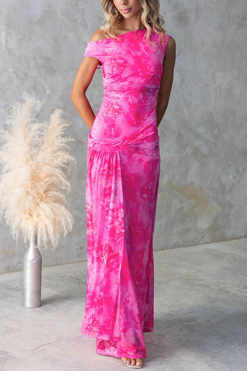 Diana | Elegancka Maxi Sukienka w Druk