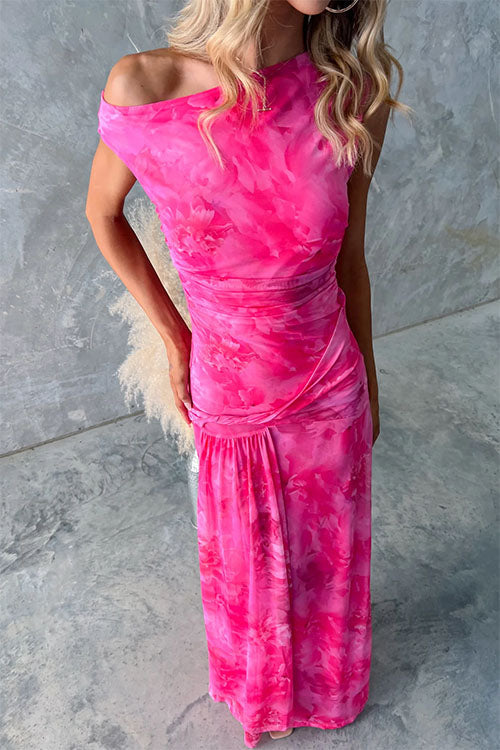 Diana | Elegancka Maxi Sukienka w Druk