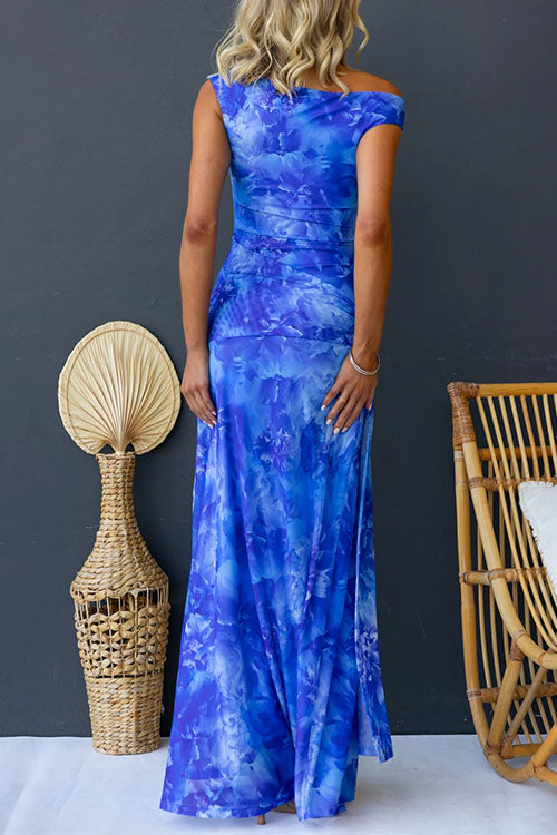 Diana | Elegancka Maxi Sukienka w Druk