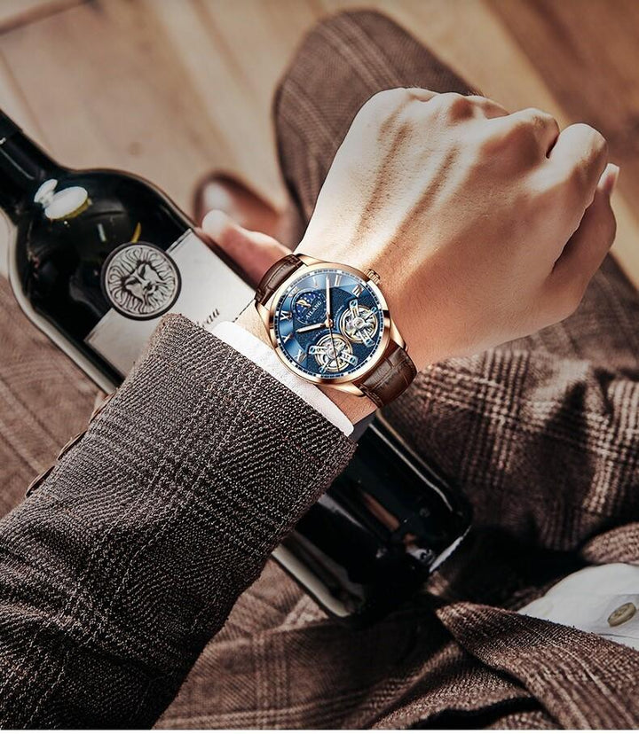Zegarek mechaniczny z tourbillonem w stylu biznesowym