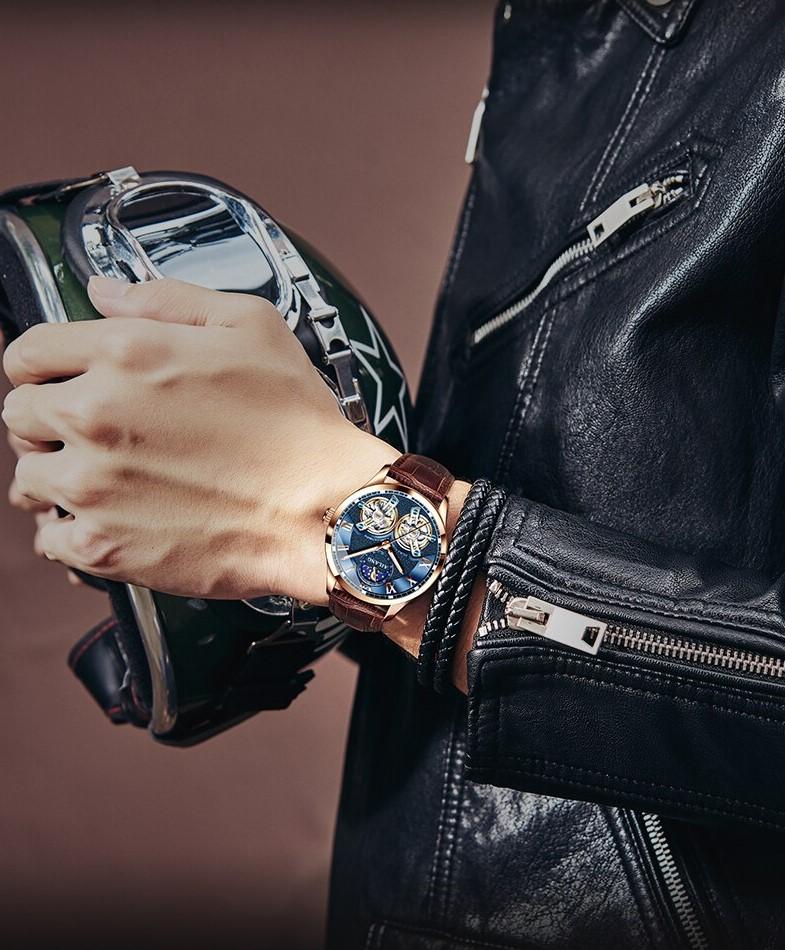 Zegarek mechaniczny z tourbillonem w stylu biznesowym