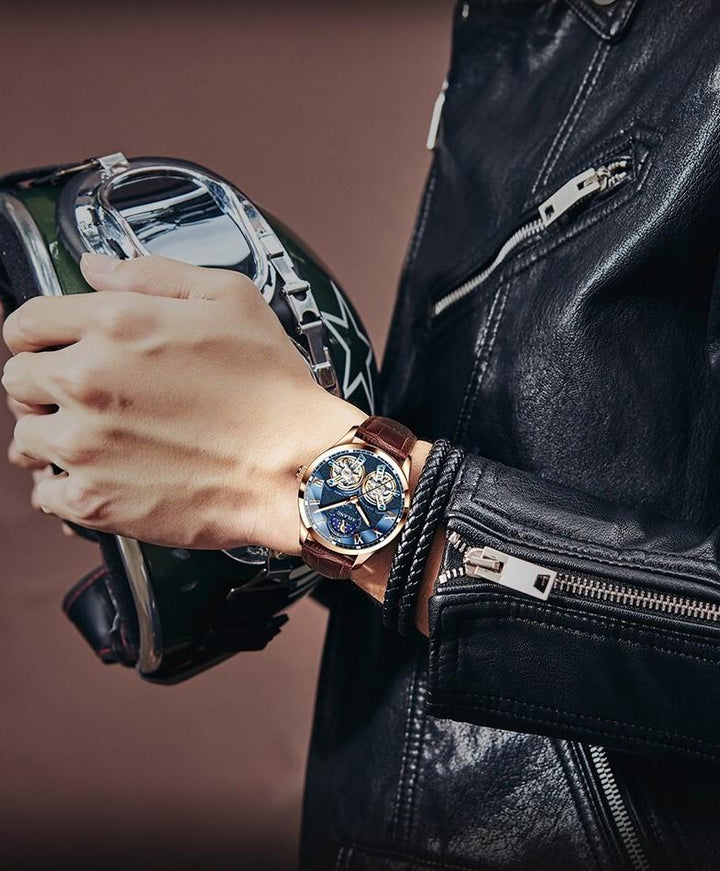 Zegarek mechaniczny z tourbillonem w stylu biznesowym