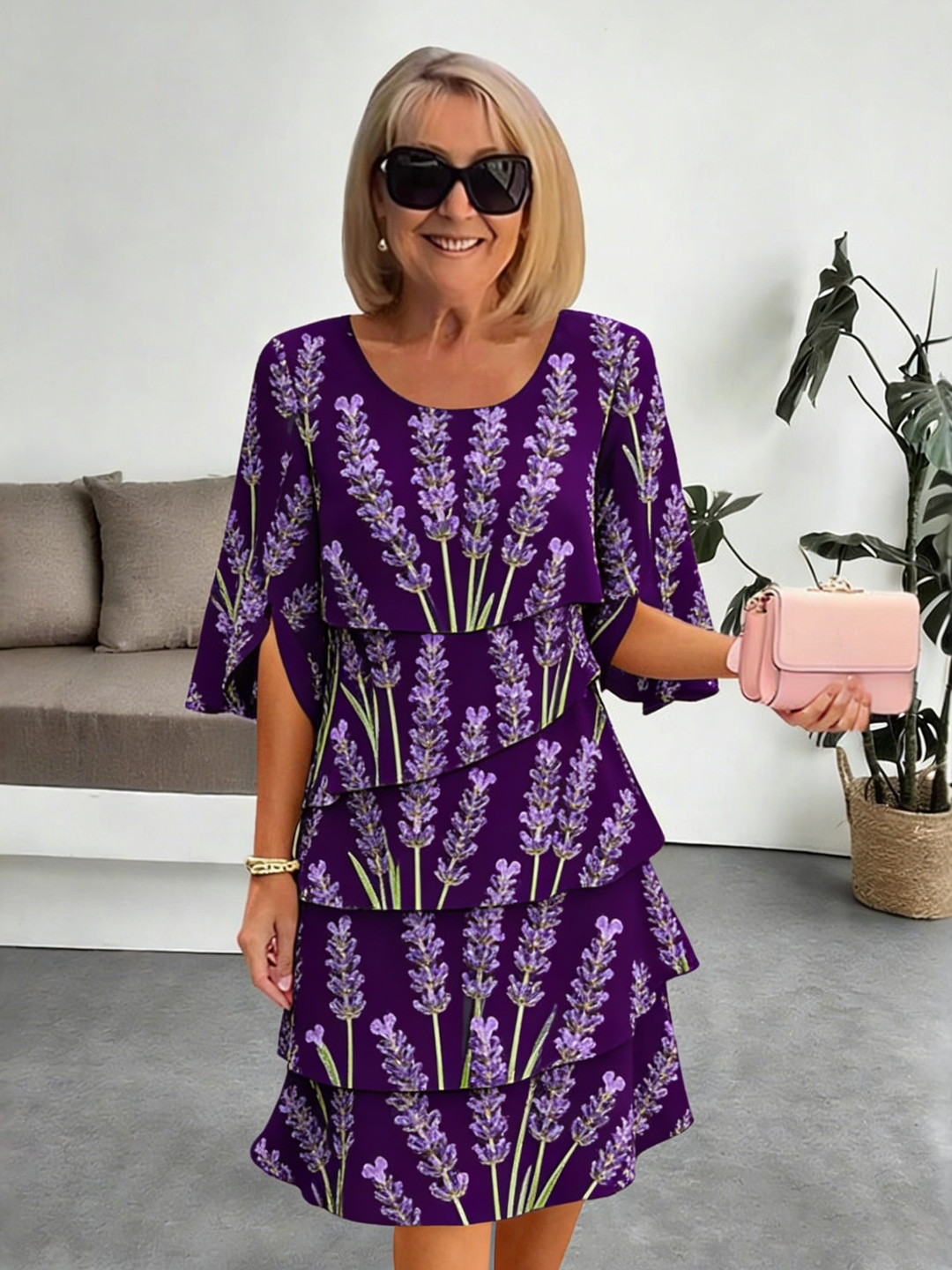 Delphine | Elegancka Sukienka Chiffonowa z Faldami