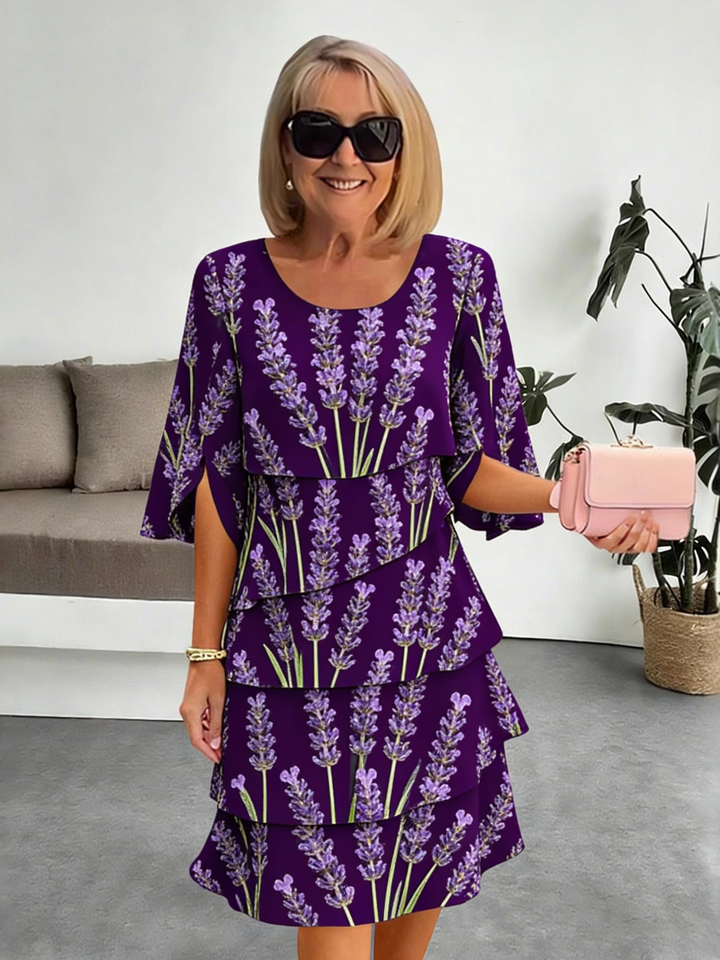 Delphine | Elegancka Sukienka Chiffonowa z Faldami