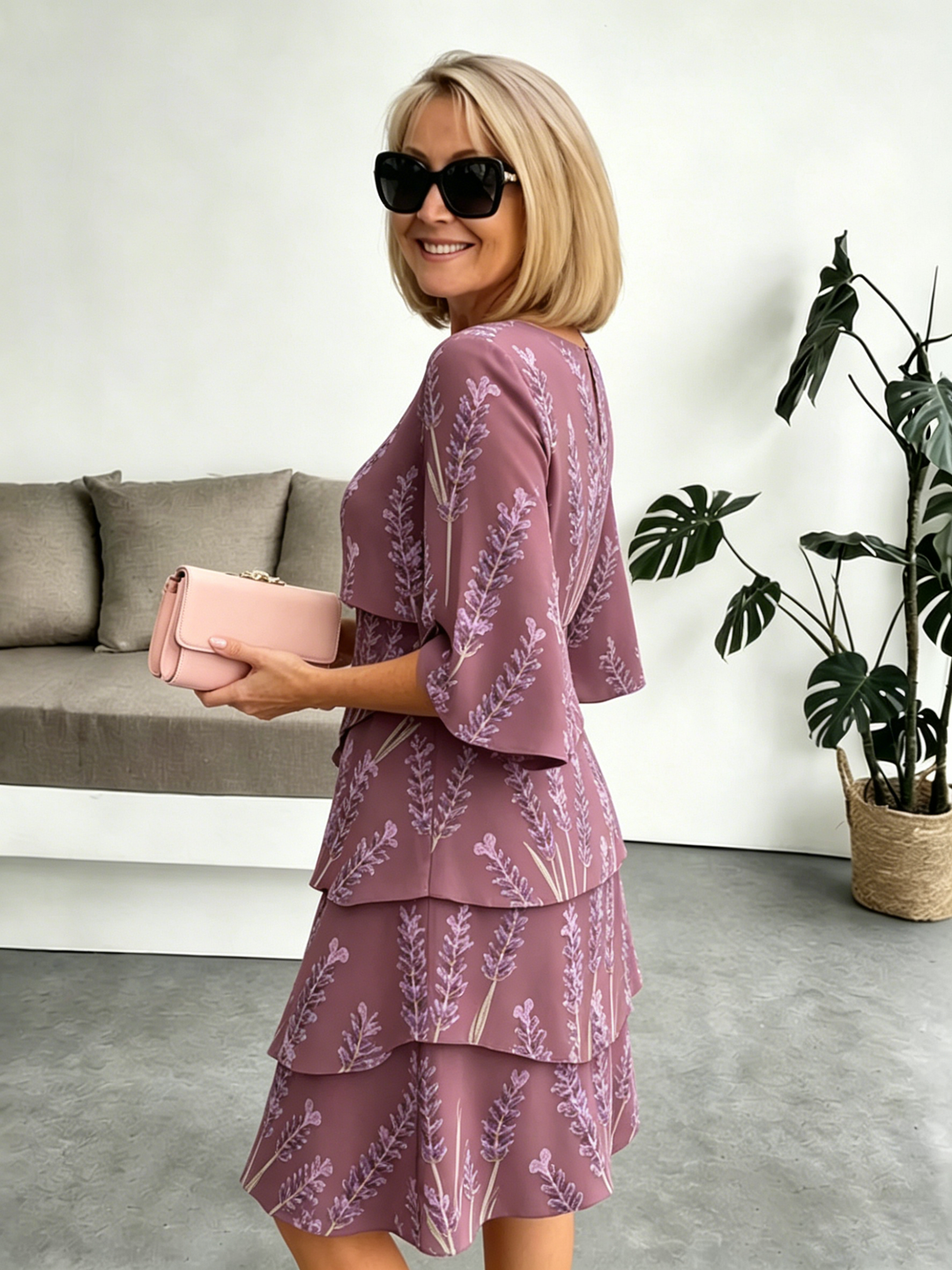 Delphine | Elegancka Sukienka Chiffonowa z Faldami