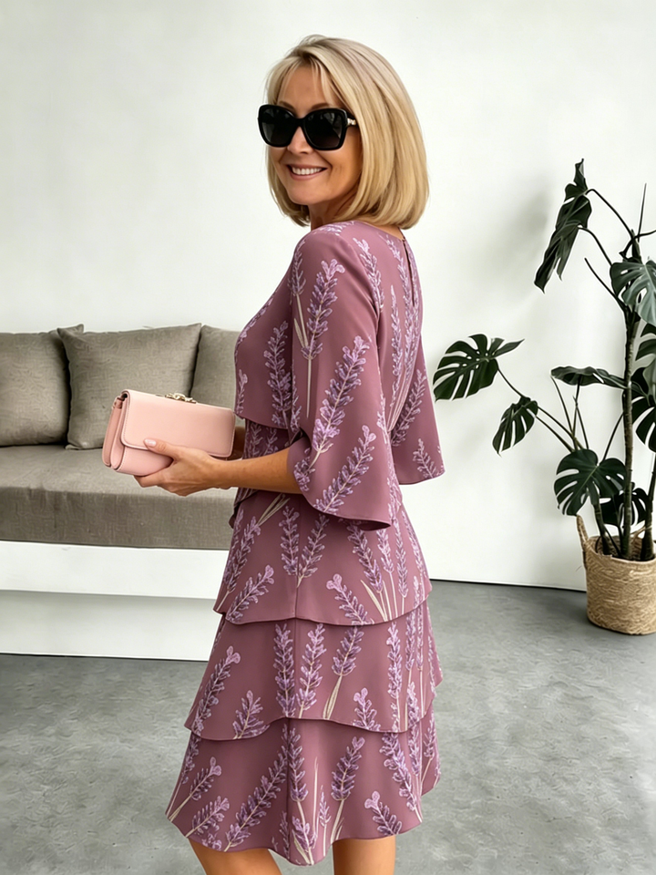 Delphine | Elegancka Sukienka Chiffonowa z Faldami