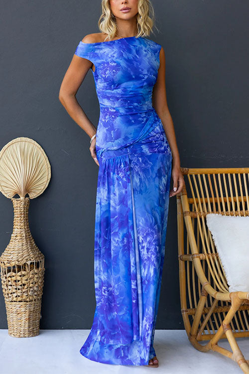 Diana | Elegancka Maxi Sukienka w Druk