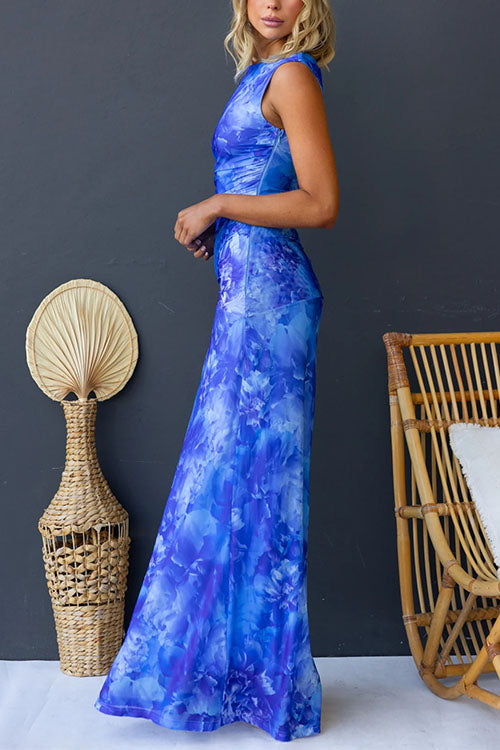 Diana | Elegancka Maxi Sukienka w Druk
