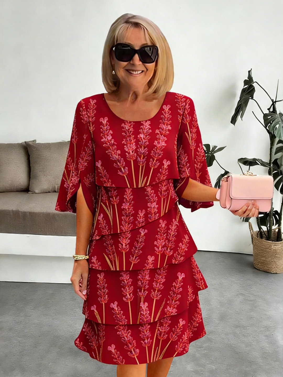 Delphine | Elegancka Sukienka Chiffonowa z Faldami