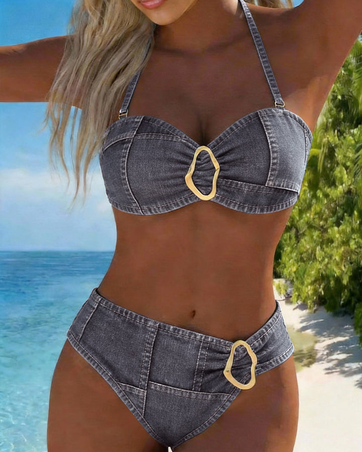 Patricia™ | Bikini z metalowym zapięciem, dwuczęściowe
