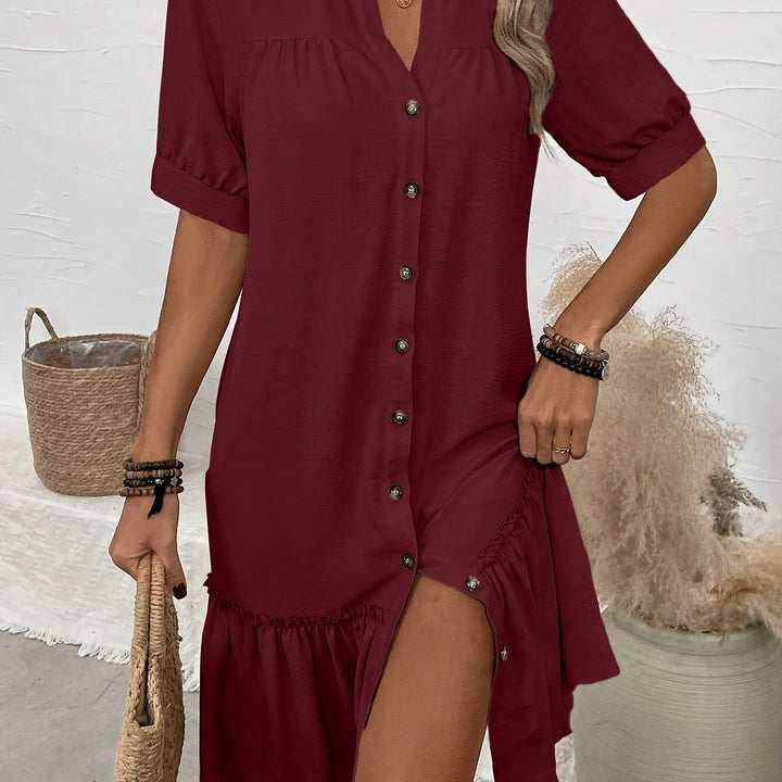Maevelle | Sukienka Boho Midi z Guzikami
