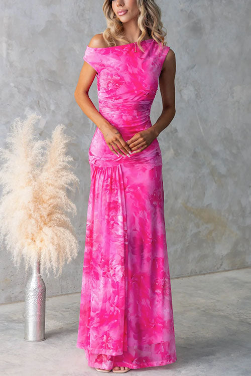 Diana | Elegancka Maxi Sukienka w Druk